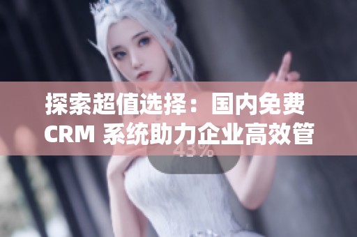 探索超值选择：国内免费 CRM 系统助力企业高效管理客户关系