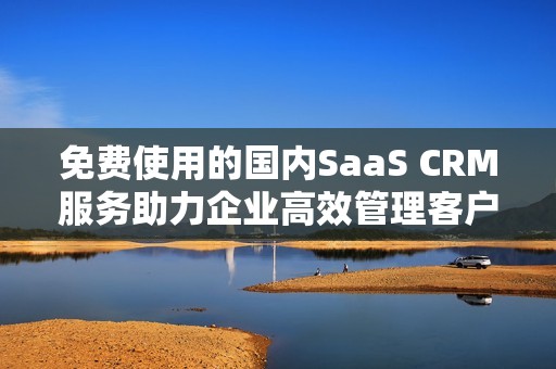 免费使用的国内SaaS CRM服务助力企业高效管理客户关系