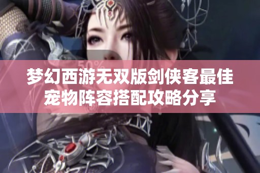 梦幻西游无双版剑侠客最佳宠物阵容搭配攻略分享