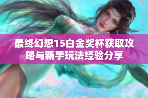 最终幻想15白金奖杯获取攻略与新手玩法经验分享