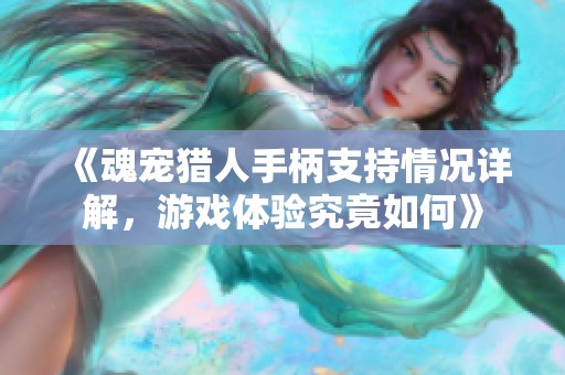 《魂宠猎人手柄支持情况详解，游戏体验究竟如何》