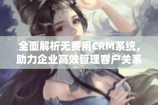 全面解析无费用CRM系统，助力企业高效管理客户关系