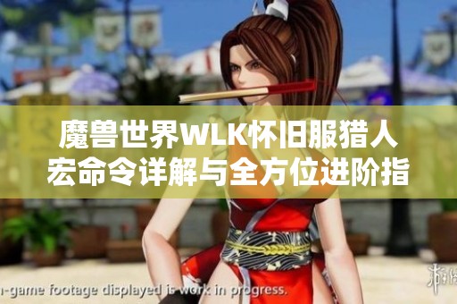 魔兽世界WLK怀旧服猎人宏命令详解与全方位进阶指南